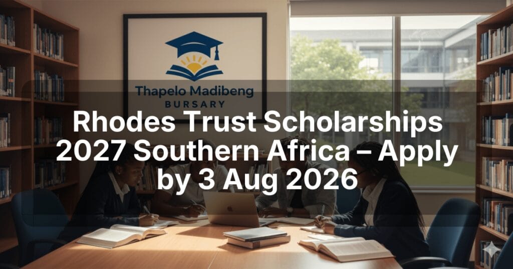 Rhodes Trust Scholarships 2027 Southern Africa – Apply by 3 Aug 2026
