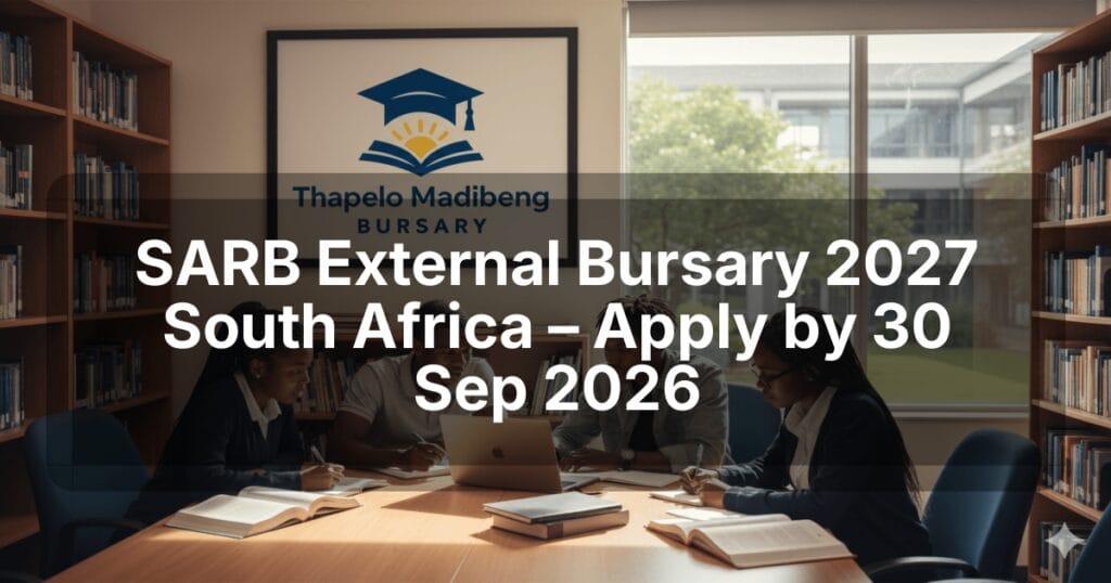 SARB External Bursary 2027 South Africa – Apply by 30 Sep 2026