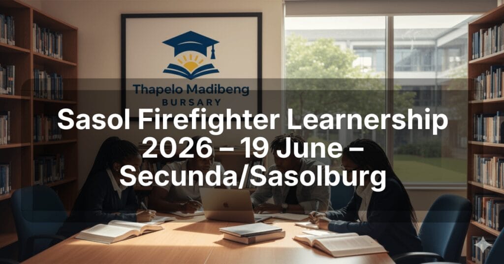 Sasol Firefighter Learnership 2026 – 19 June – Secunda/Sasolburg