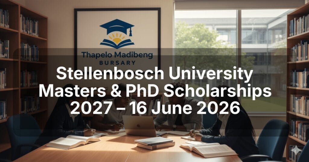 Stellenbosch University Masters & PhD Scholarships 2027 – 16 June 2026