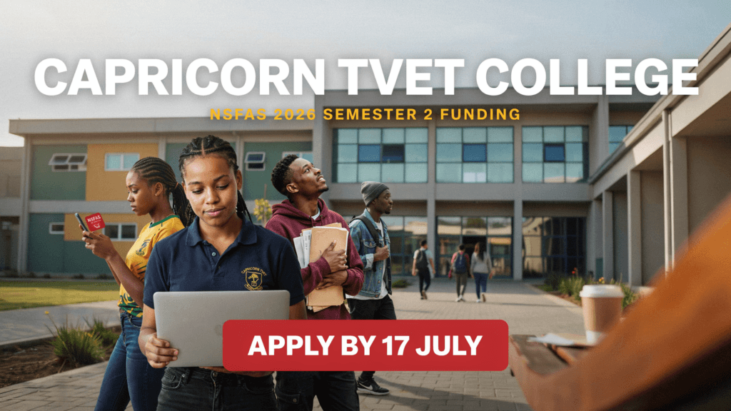 Capricorn TVET College: NSFAS 2026 Semester 2 Funding – Apply by 17 July