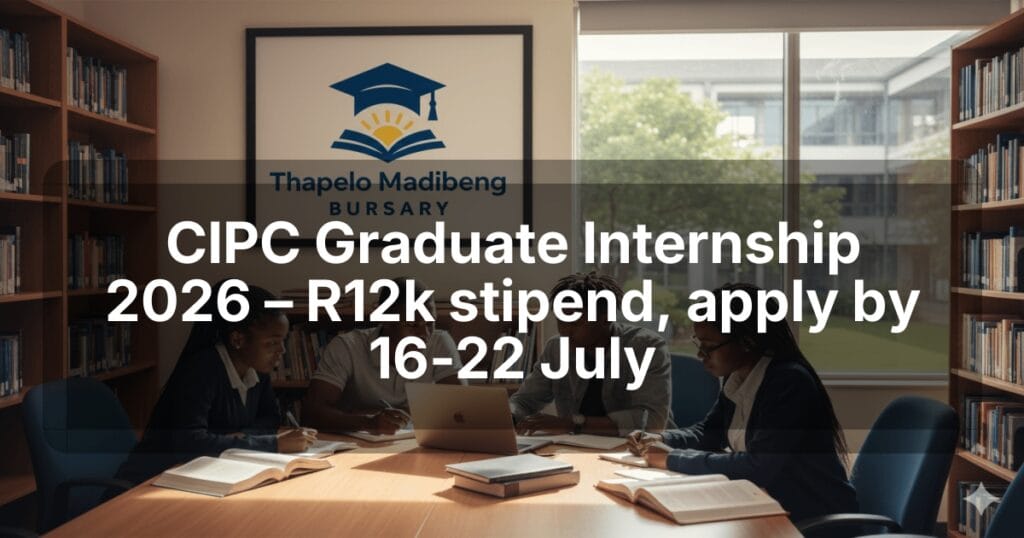 CIPC Graduate Internship 2026 – R12k stipend, apply by 16‑22 July