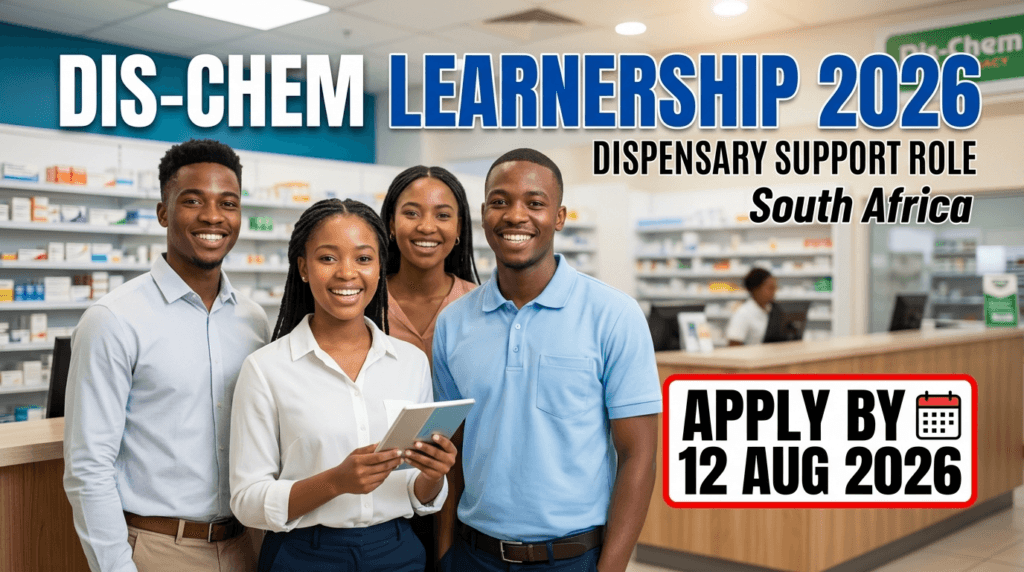 Dis-Chem Dispensary Support Learnership 2026: Apply by 12 Aug 2026