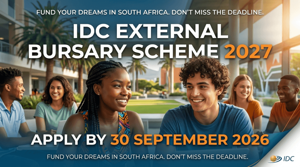 IDC External Bursary Scheme 2027 – Apply by 30 September 2026