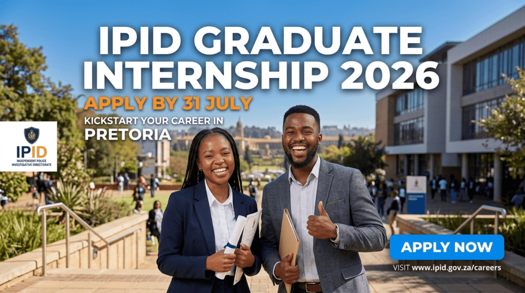 IPID Graduate Internship 2026 - Apply by 31 July, Pretoria