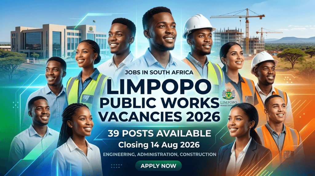 Limpopo Public Works Vacancies 2026 – 39 Posts, Closing 14 Aug 2026