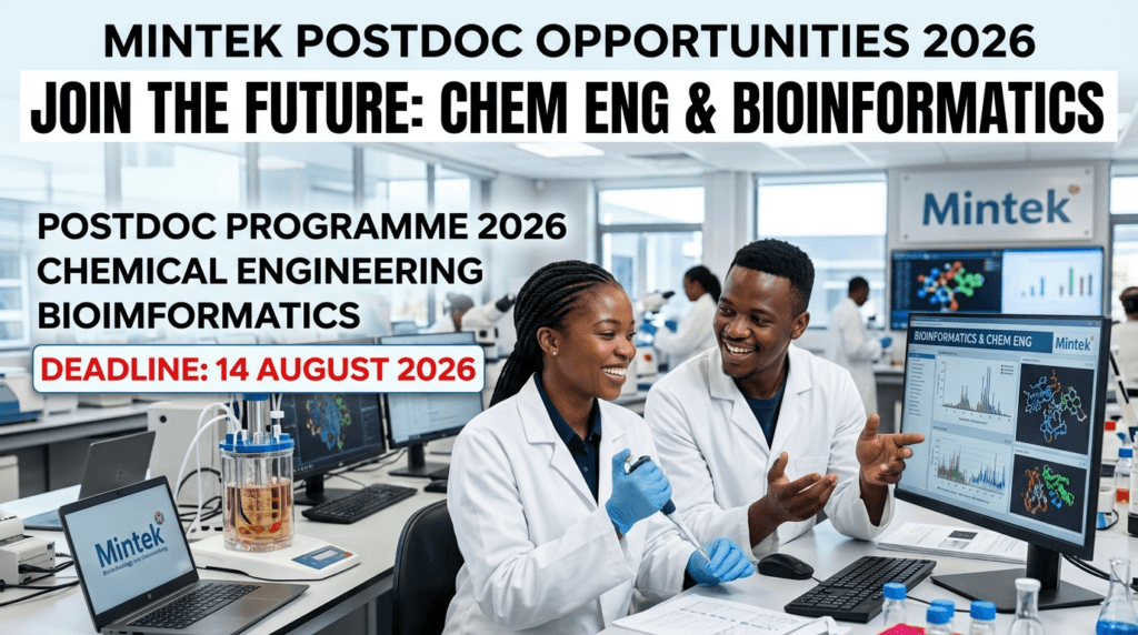Mintek Postdoc 2026 – Chem Eng & Bioinformatics (deadline 14 Aug)