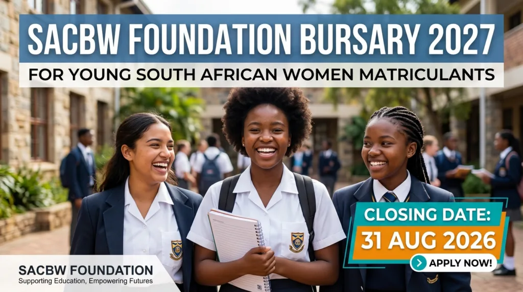 SACBW Foundation Bursary 2027 – Women Matric, Closing 31 Aug 2026