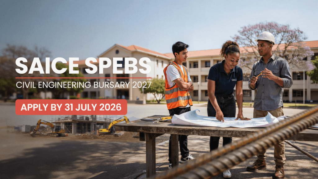 SAICE SPEBS Civil Engineering Bursary 2027 – Apply by 31 July 2026