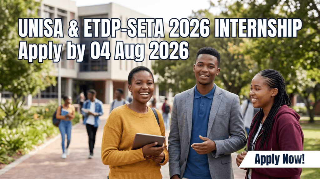 UNISA & ETDP-SETA 2026 Internship – Apply by 04 Aug 2026