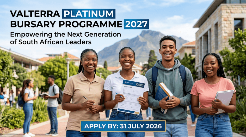 Valterra Platinum Bursary Programme 2027 – Apply by 31 July 2026