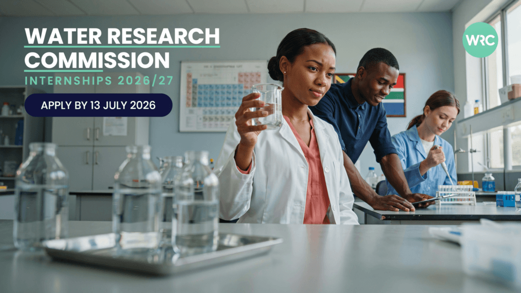Water Research Commission Internships 2026/27 – Apply by 13 July 2026