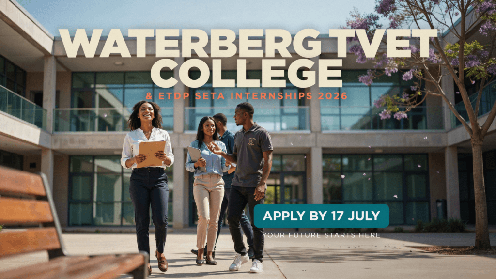 Waterberg TVET College & ETDP SETA Internships 2026 – Apply by 17 July
