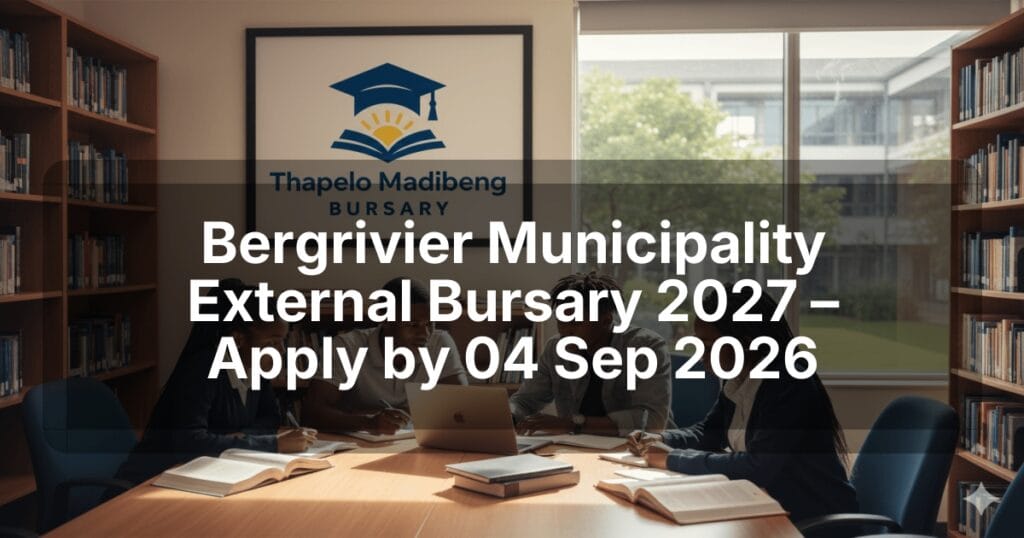 Bergrivier Municipality External Bursary 2027 – Apply by 04 Sep 2026