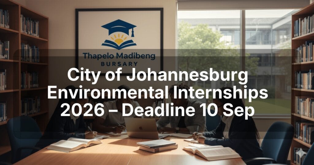 City of Johannesburg Environmental Internships 2026 – Deadline 10 Sep