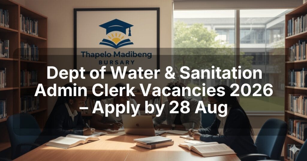 Dept of Water & Sanitation Admin Clerk Vacancies 2026 – Apply by 28 Aug