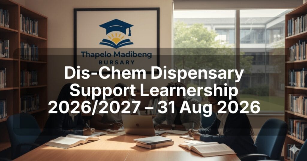 Dis-Chem Dispensary Support Learnership 2026/2027 – 31 Aug 2026