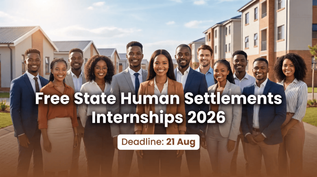 Free State Human Settlements Internships 2026 – Deadline 21 Aug