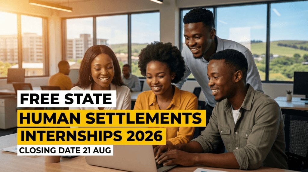 Free State Human Settlements Internships 2026 – Closing date 21 Aug