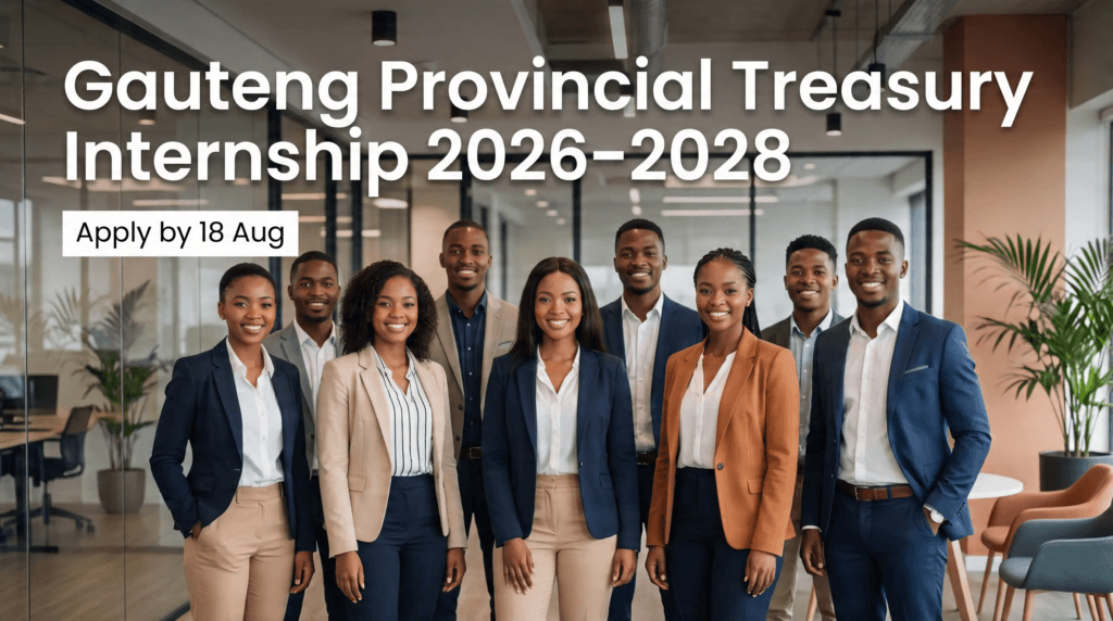 Gauteng Provincial Treasury Internship 2026–2028 Apply by 18 Aug