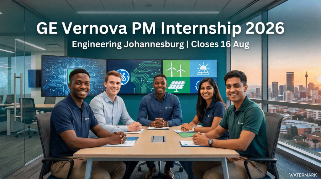 GE Vernova PM Internship 2026 – Engineering Johannesburg closes 16 Aug