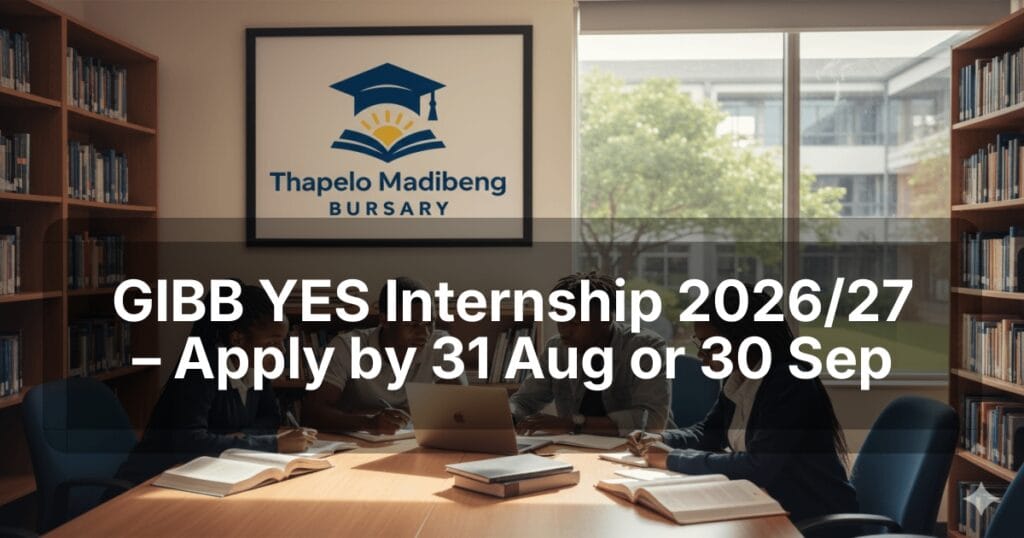 GIBB YES Internship 2026/27 – Apply by 31 Aug or 30 Sep