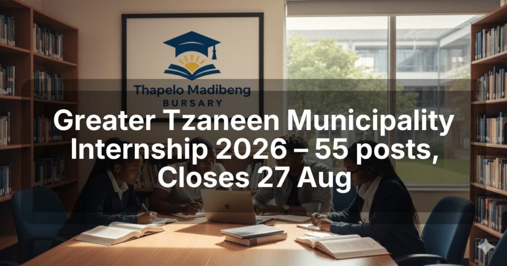 Greater Tzaneen Municipality Internship 2026 – 55 posts, Closes 27 Aug