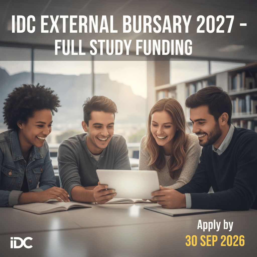 IDC External Bursary 2027 – Full Study Funding – Apply by 30 Sep 2026