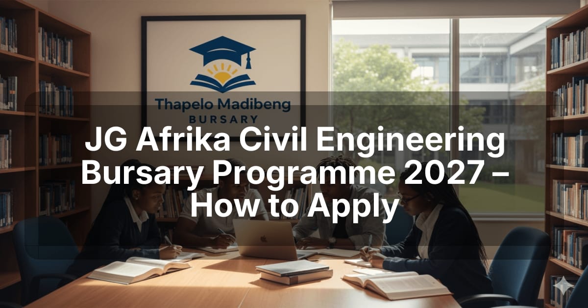 JG Afrika Civil Engineering Bursary Programme 2027 – How to Apply
