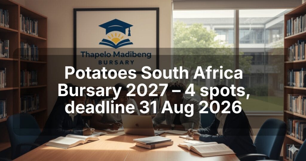 Potatoes South Africa Bursary 2027 – 4 spots, deadline 31 Aug 2026
