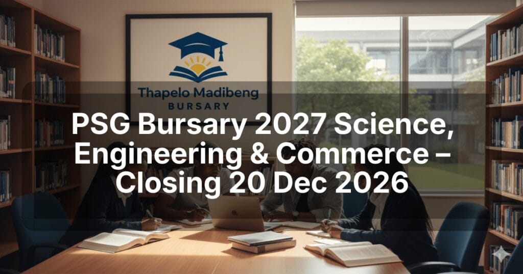 PSG Bursary 2027 Science, Engineering & Commerce – Closing 20 Dec 2026