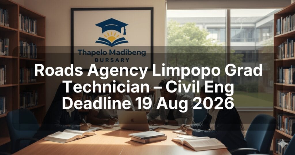 Roads Agency Limpopo Grad Technician – Civil Eng Deadline 19 Aug 2026