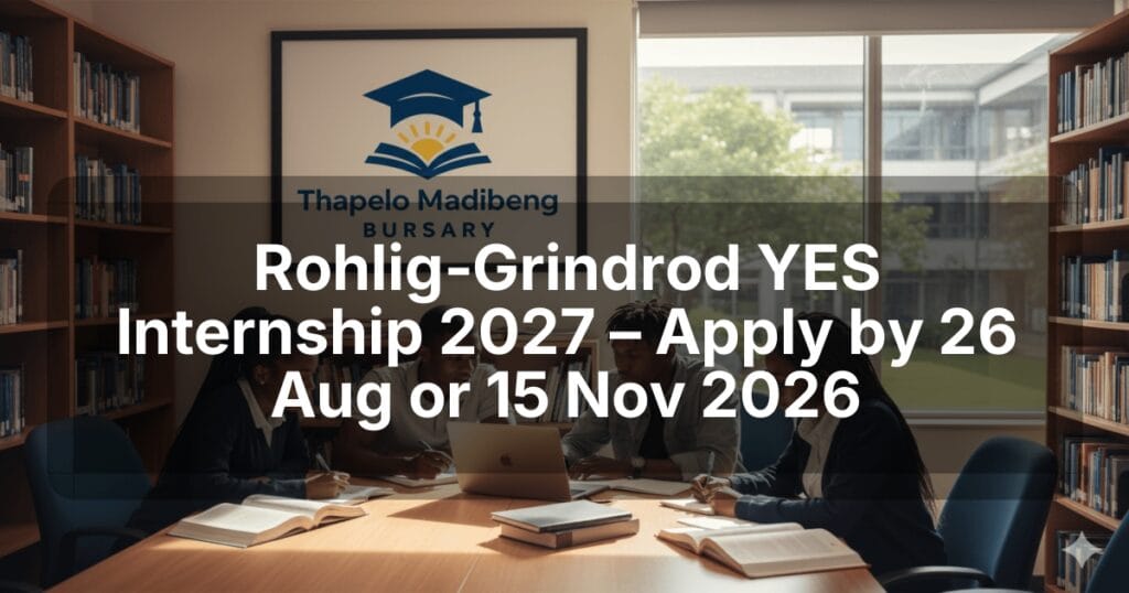 Rohlig‑Grindrod YES Internship 2027 – Apply by 26 Aug or 15 Nov 2026