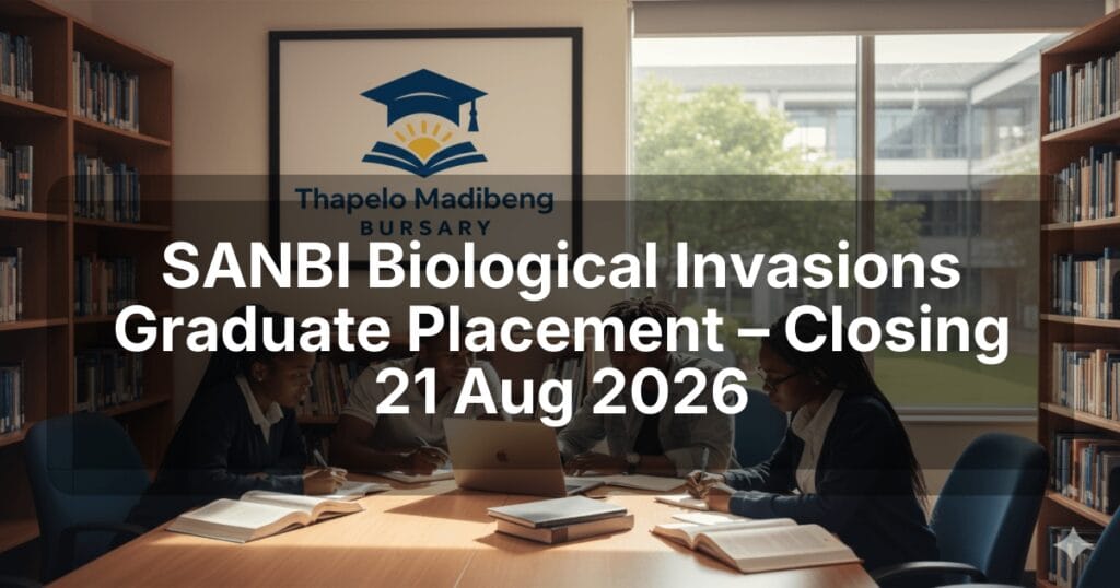 SANBI Biological Invasions Graduate Placement – Closing 21 Aug 2026