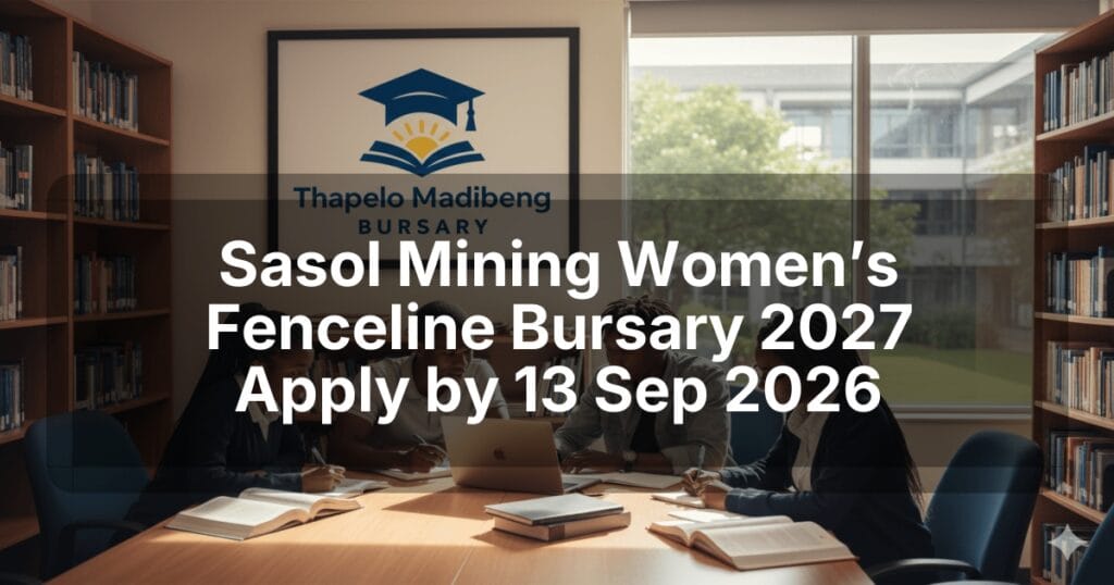 Sasol Mining Women’s Fenceline Bursary 2027 Apply by 13 Sep 2026