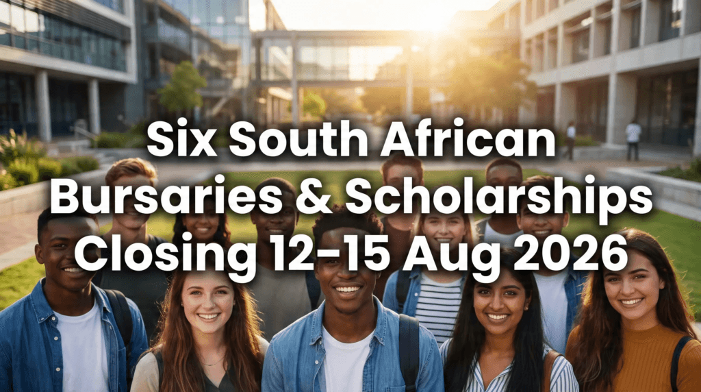 Six South African Bursaries & Scholarships Closing 12‑15 Aug 2026
