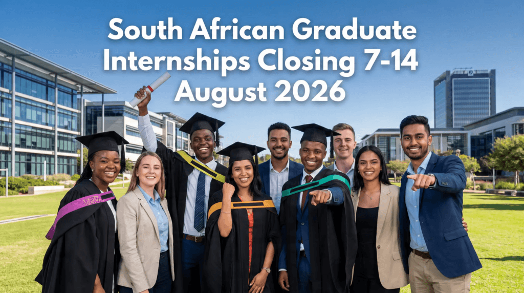 South African Graduate Internships Closing 7‑14 August 2026
