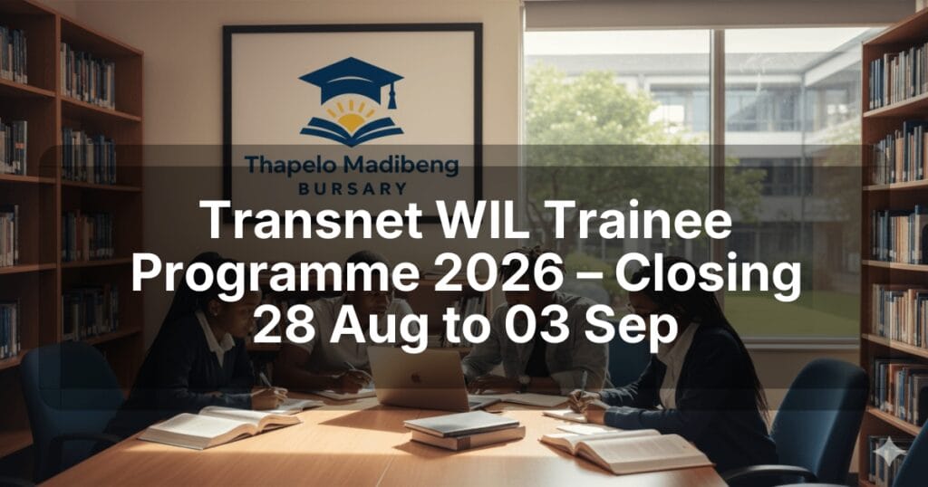 Transnet WIL Trainee Programme 2026 – Closing 28 Aug to 03 Sep