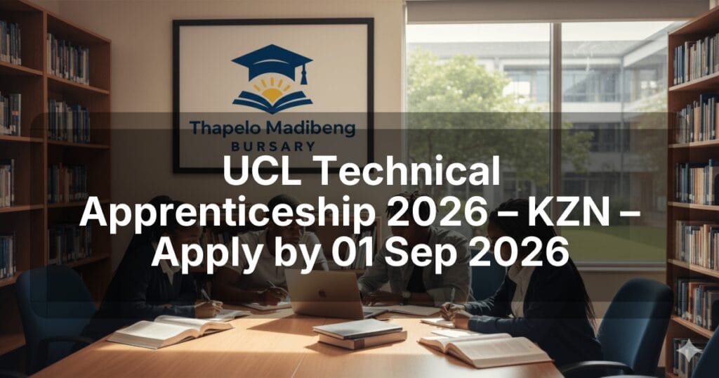 UCL Technical Apprenticeship 2026 – KZN – Apply by 01 Sep 2026