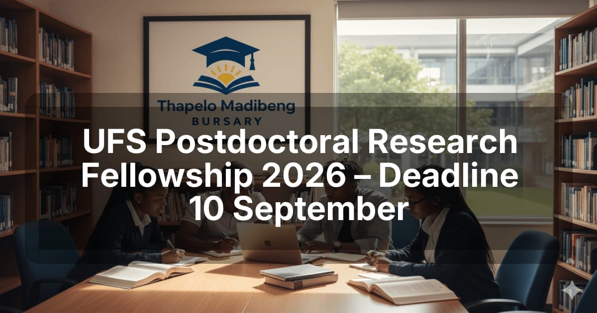 UFS Postdoctoral Research Fellowship 2026 – Deadline 10 September