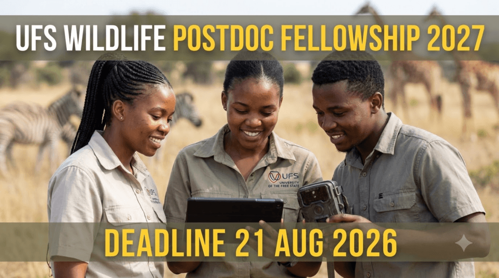 UFS Wildlife Postdoc Fellowship 2027 – Deadline 21 Aug 2026