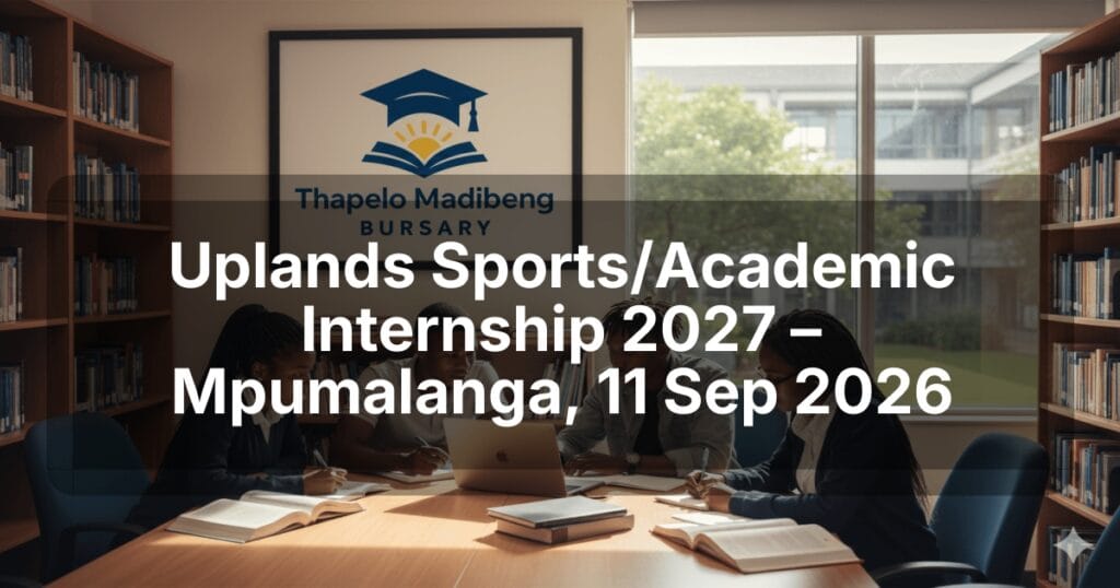 Uplands Sports/Academic Internship 2027 – Mpumalanga, 11 Sep 2026