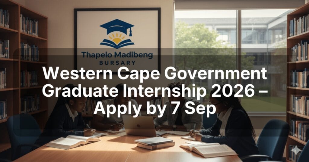 Western Cape Government Graduate Internship 2026 – Apply by 7 Sep