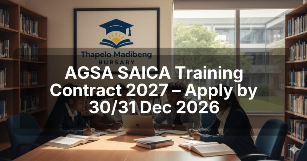AGSA SAICA Training Contract 2027 – Apply by 30/31 Dec 2026