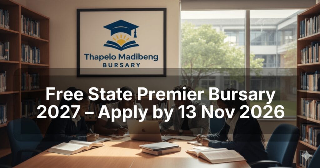 Free State Premier Bursary 2027 – Apply by 13 Nov 2026