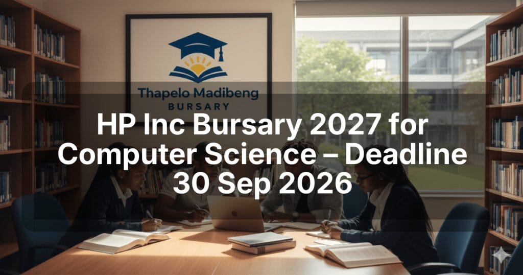 HP Inc Bursary 2027 for Computer Science – Deadline 30 Sep 2026