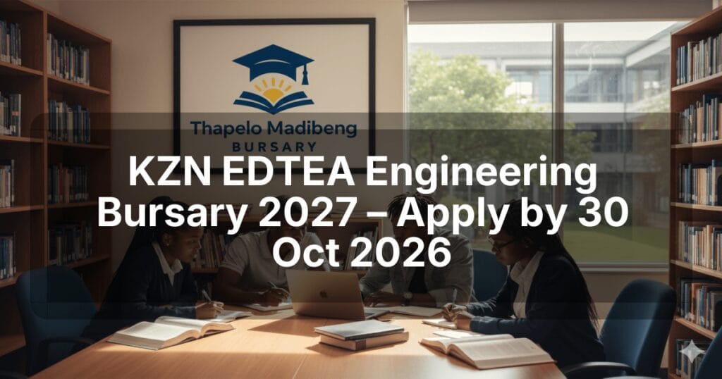 KZN EDTEA Engineering Bursary 2027 – Apply by 30 Oct 2026
