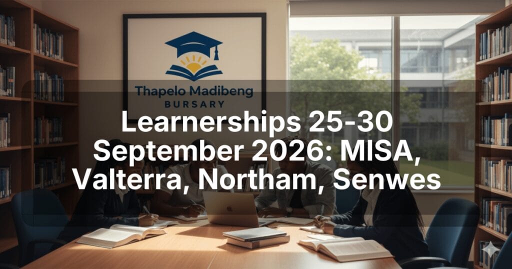 Learnerships 25‑30 September 2026: MISA, Valterra, Northam, Senwes