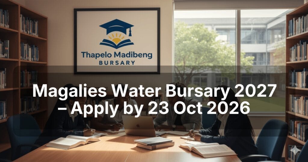 Magalies Water Bursary 2027 – Apply by 23 Oct 2026