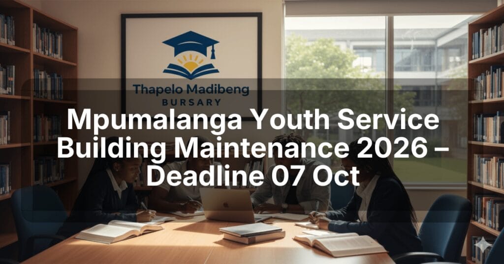 Mpumalanga Youth Service Building Maintenance 2026 – Deadline 07 Oct